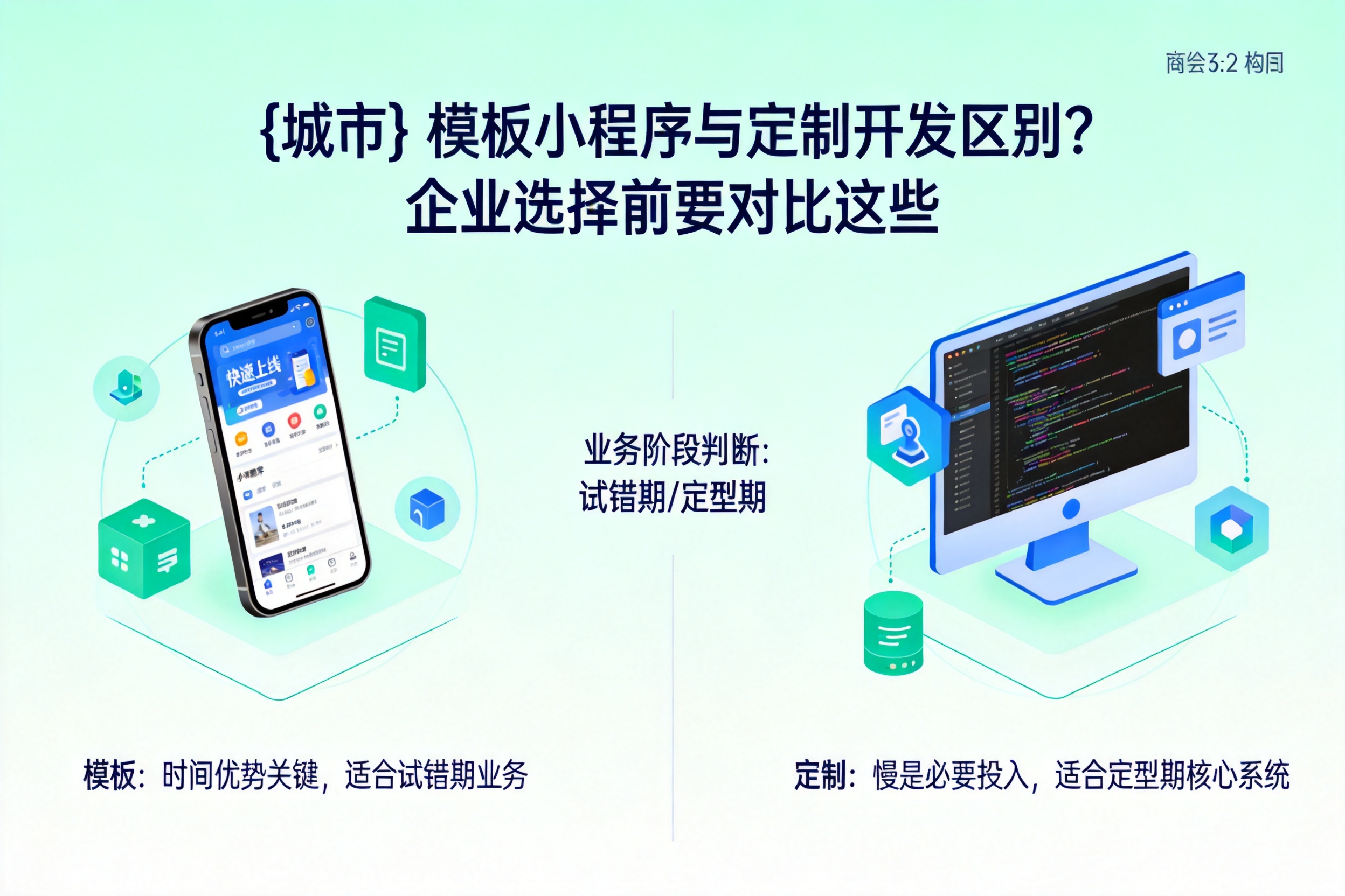 大通模板小程序与定制开发区别？企业选择前要对比这些